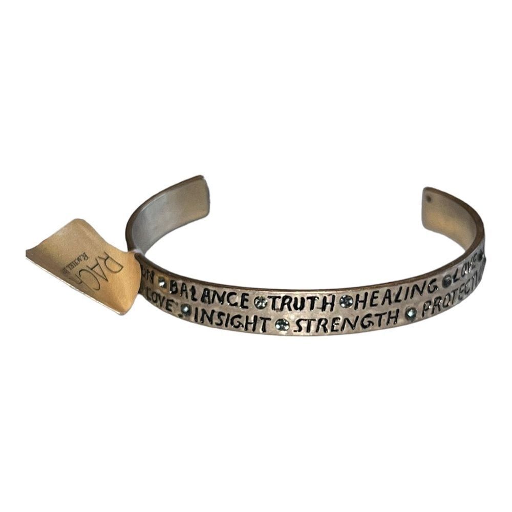 RACHEL Rachel Roy Gold-Tone Pave Affirmation Cuff Bracelet New
